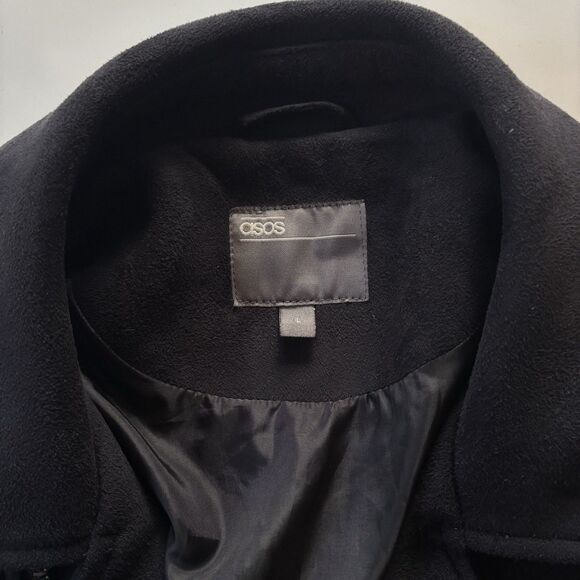 ASOS Design Biker Jacket Black Faux Suede Asymmetrical Zip Moto Jacket L - Picture 8 of 14